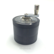 Lightweight Portable Black alumínio Herbal Grinder com manivela (ES-GD-016)